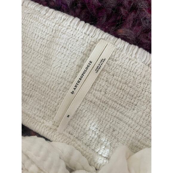 ANTHROPOLOGIE Tie Front Bandeau Crop Top  Medium M White - Picture 3 of 5